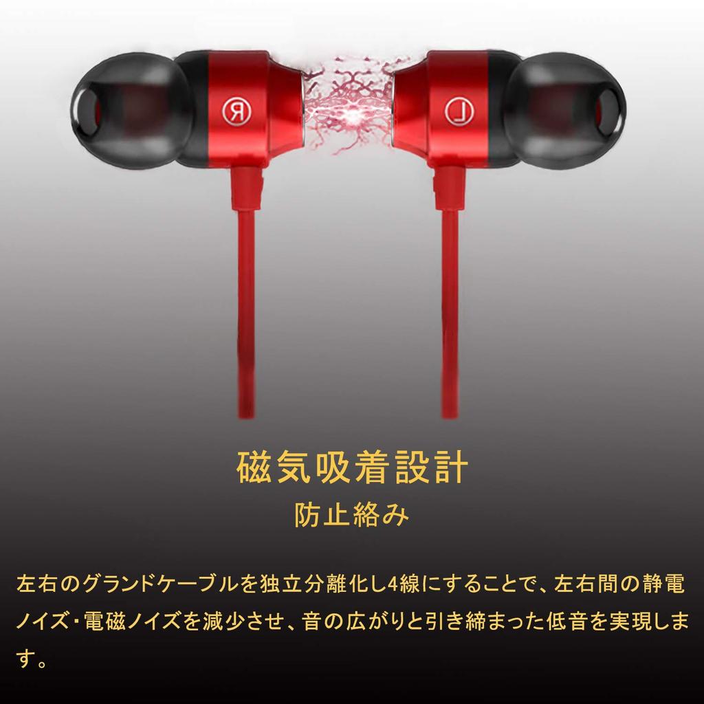 Wired Earphones 3.5mm with Mic Red