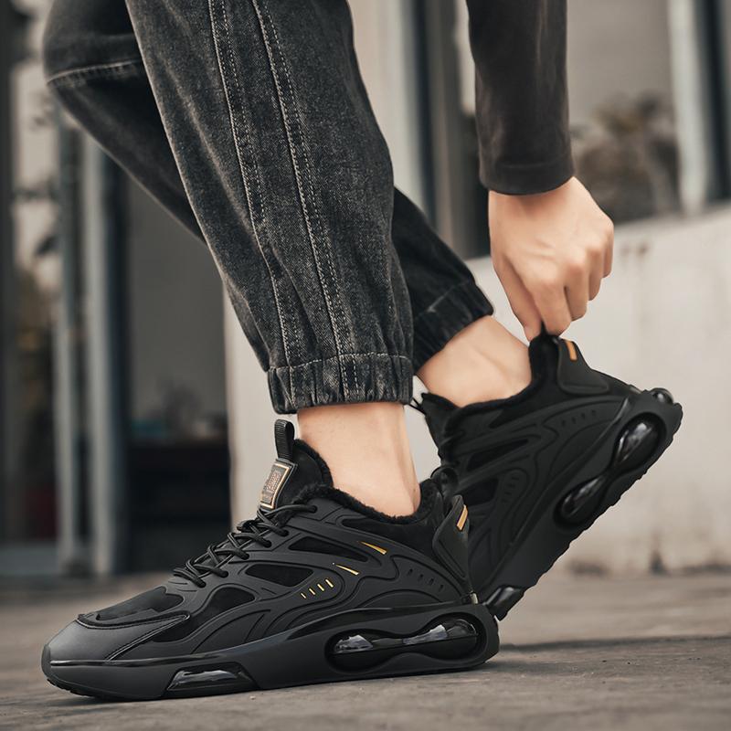 2024 Мужские кроссовки высокого качества Зимние дышащие Модные для бега Мужская спортивная обувь Теплая плюшевая подкладка Удобная классическая повседневная обувь