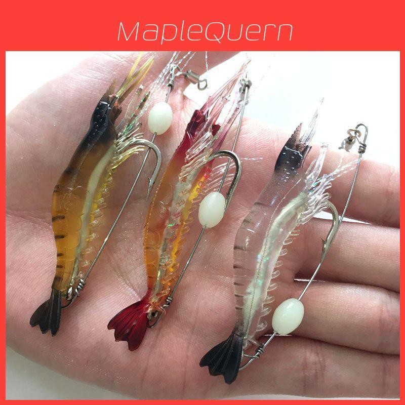 Мягкая приманка Baitmaster в виде креветки со светящимся эффектом для ночной рыбалки и ловли черного басса