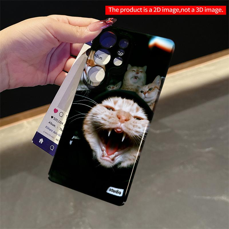 2DFlat Samsung phone case Ginger Cat Crew in Hoodies, Yawning & Staring Applicable to Galaxy S22 S23 S24 S25ULTRA S26 A12 A13 A14 A15 A16