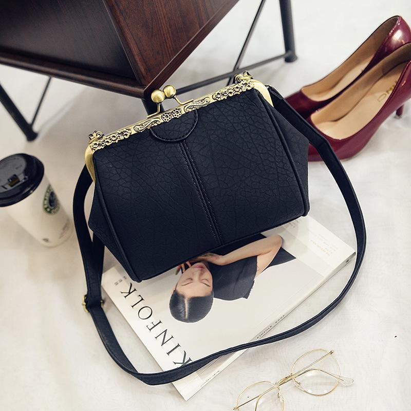 Винтажная женская сумочка из кожзаменителя, цвет в ассортименте