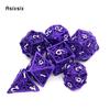 7 Pcs Purple White Squid Metal Dice Hollow Metal Polyhedral Dice Set Suitable for Role-Playing RPG  Board Game Card Game