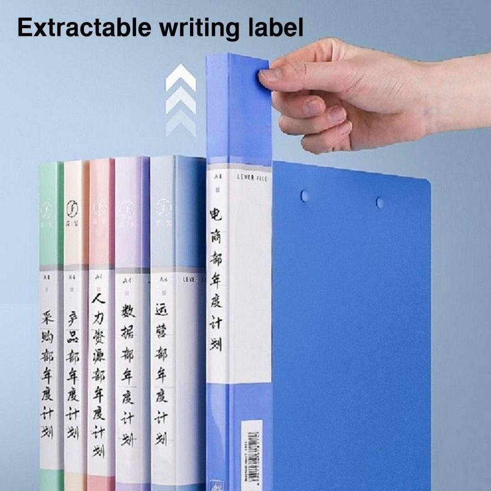 PP A4 File Folder Long Double Clips Archives Binder Creative Document Bag School Office