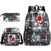 Cr7 Youth Fashion Children'S Student Schoolbag Three-Piece Set Backpack Satchel Pencil Case