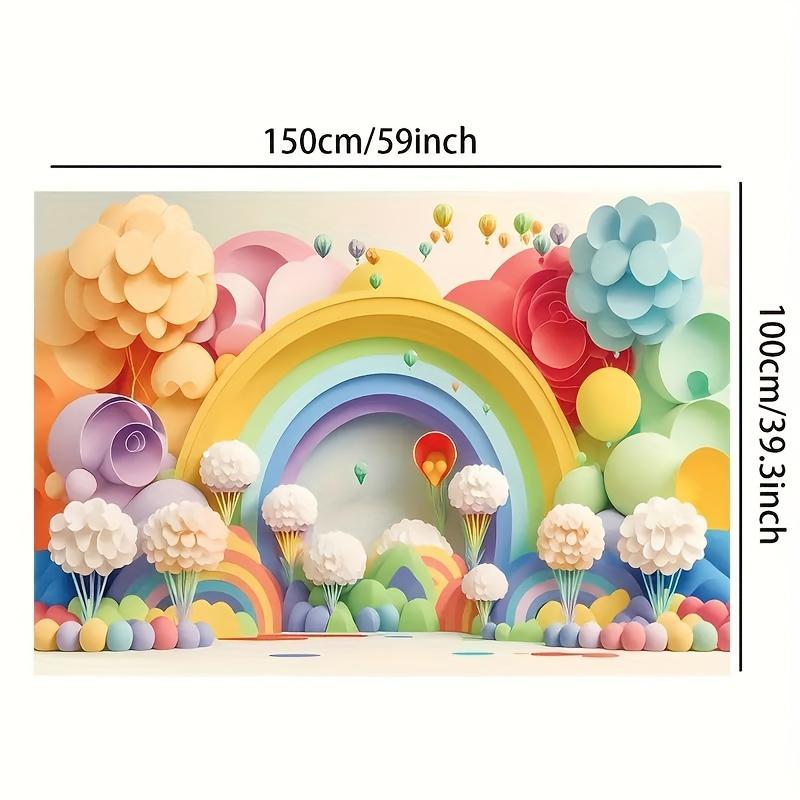 Pink balloons rainbow theme backdrops Photography backdrops Living room decoration photo backdrops