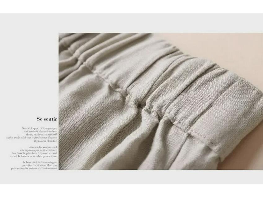 Женские летние брюки широкого кроя из льна и хлопка 2024 года: Повседневный, Профессиональный, Свободный, Девятиточечный