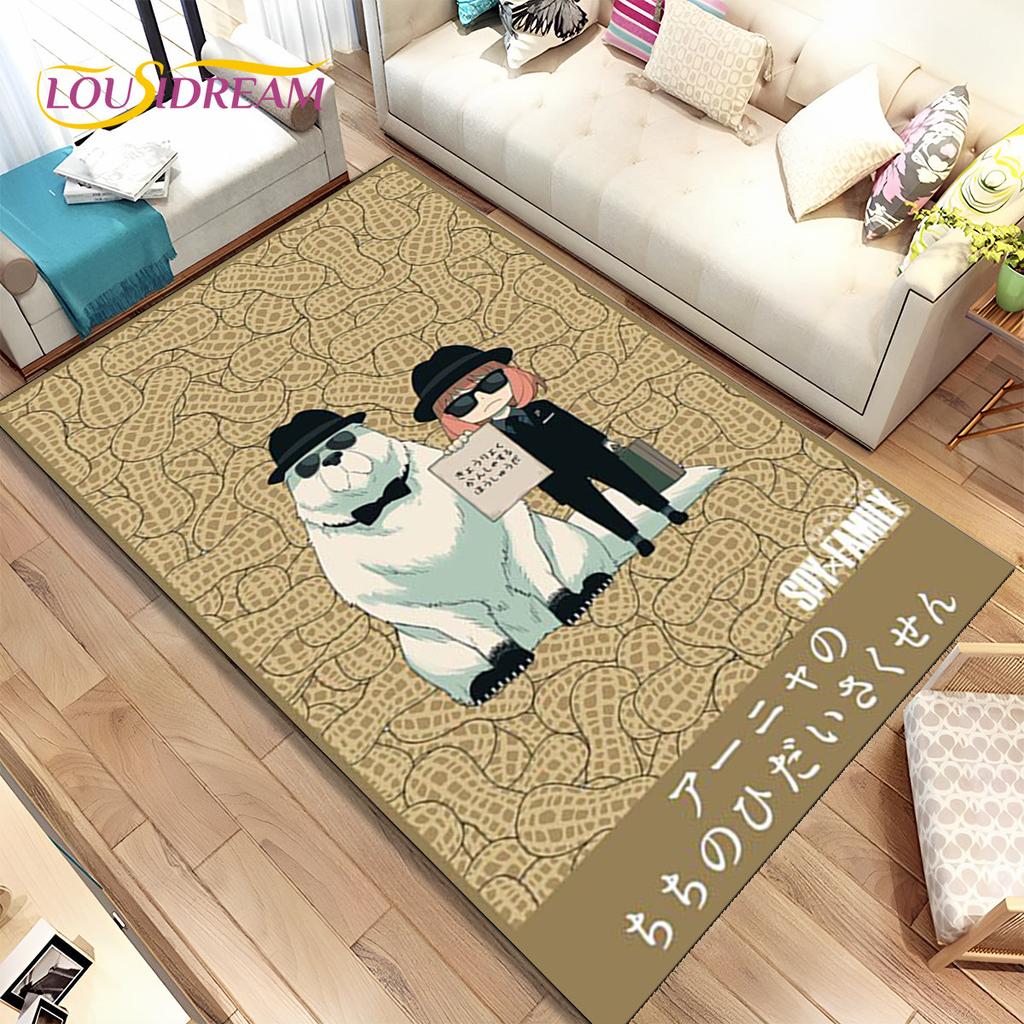 Япония Аниме SPY×FAMILY Мультфильм Коврик Большой, Коврик для гостиной Спальня Диван Коврик Украшение, детский нескользящий напольный коврик