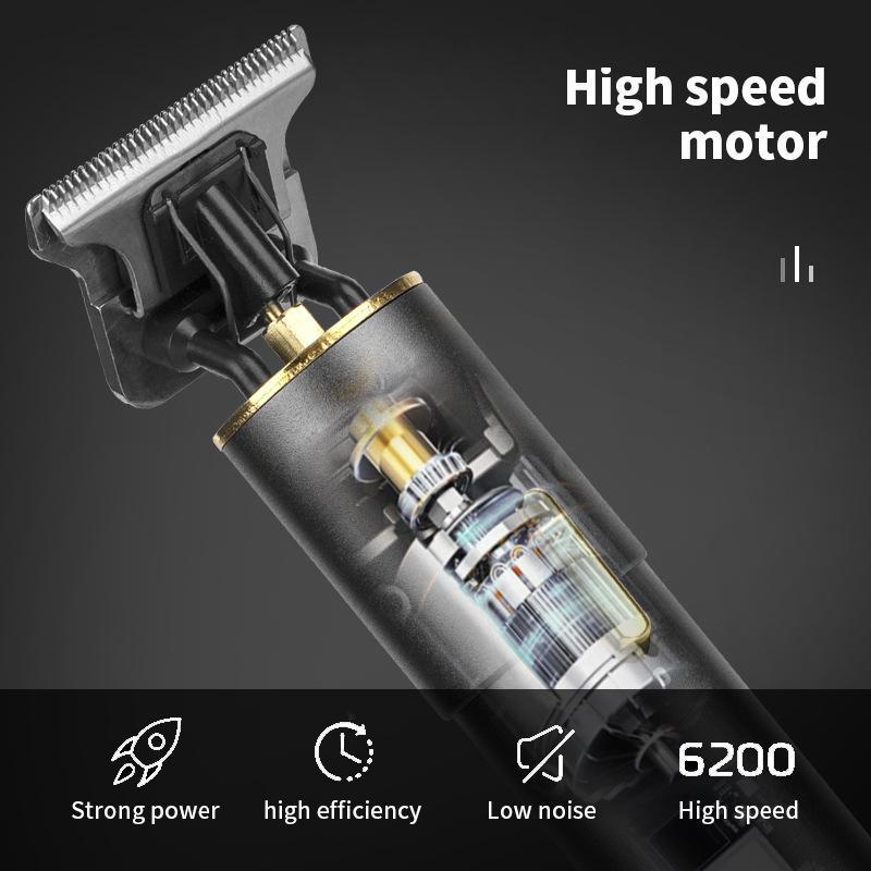 Перезаряжаемая электрическая машинка для стрижки волос T9 Bald и бритва с дизайном Carving Mark