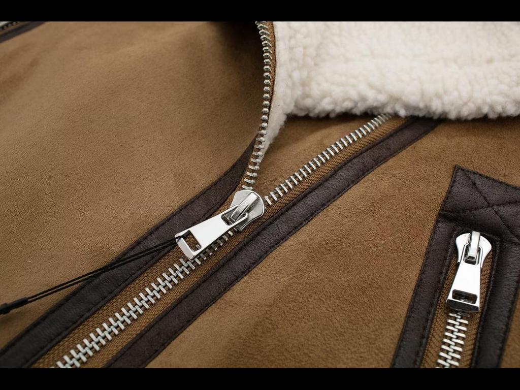 Y 2023 Осень/Зима Женский европейско-американский жилет на молнии с меховыми отворотами: Универсальный и повседневный