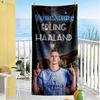 Haaland Customize Text Beach Towel Quick-Dry Soft Microfiber For Beach Bathroom Outdoor Swimming Pool Camping Picnic Yoga Diving Vacation Accessories