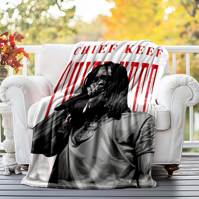 Chief Keef Flannel Blanket Soft All-Season Throw, Design for Camping, Car Travel, Hiking Sofa, Bed, Office Perfect Gift for Parties