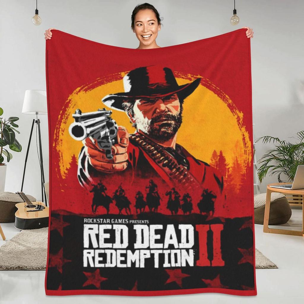 Супер Теплые Одеяла Путешествие на Самолете Red Dead Redemption Плед Игроки Игры Пистолет Фланелевое Покрывало Кровать Диван Покрывало