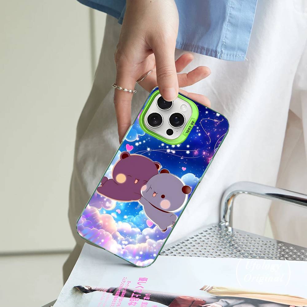 Милый Bubu Dudu Для IPhone 11 12 13 14 15 16 17 Pro Max Plus Красочный Черный Матовый Чехол для Телефона