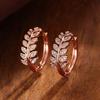 Серьги-кольца Sterling Simple Stylish Leaf Olive Small для женщин, украшенные блестящими кристаллами CZ, изысканные серьги для девушек