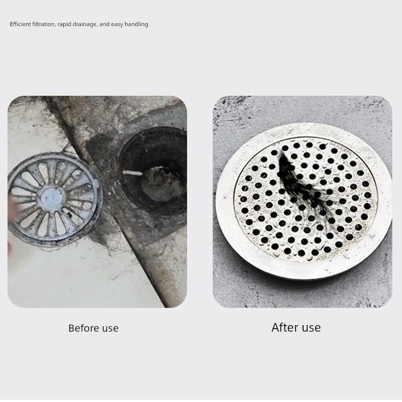 304 Stainless Steel Floor Drain Deodorizer, Thickened Round Drain Hair Catcher, Thickened Anti-Hair Clogging Filter