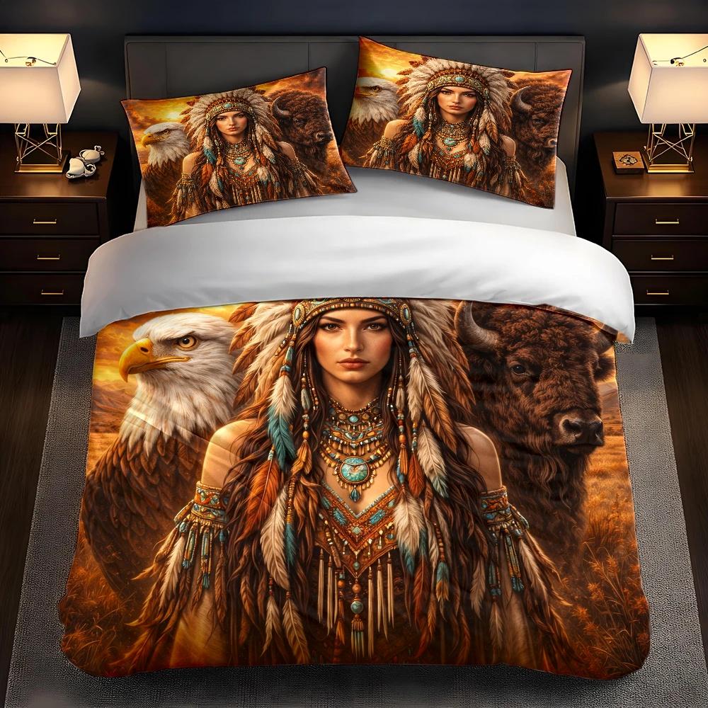 3-Piece Duvet Cover Set, 1Pc Duvet Cover and 2Pcs Pillowcases (Filling Not Included) 2D Flat Printing, Duvet Cover 3-Piece Set, Medi