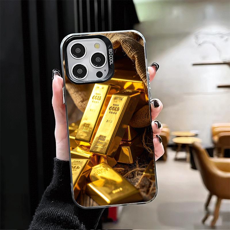 Мягкий чехол для телефона с принтом из тонкого золотого узора для iPhone 15 16 17 Pro Max 17Air 16E 14 Plus 13 12 Mini, противоударная задняя крышка