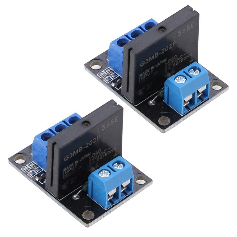 2Pcs 240V 2A SSR Module 1 Channel Relay Board Durable Solid State Relay Module DIY Projects