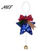 Decorative Stars for Parties Glitter Star Bell Ornaments, Sequin Hanging Decoration with Bow Pine Seasonal Party Supplies Cone, Sparkly Christmas Tree