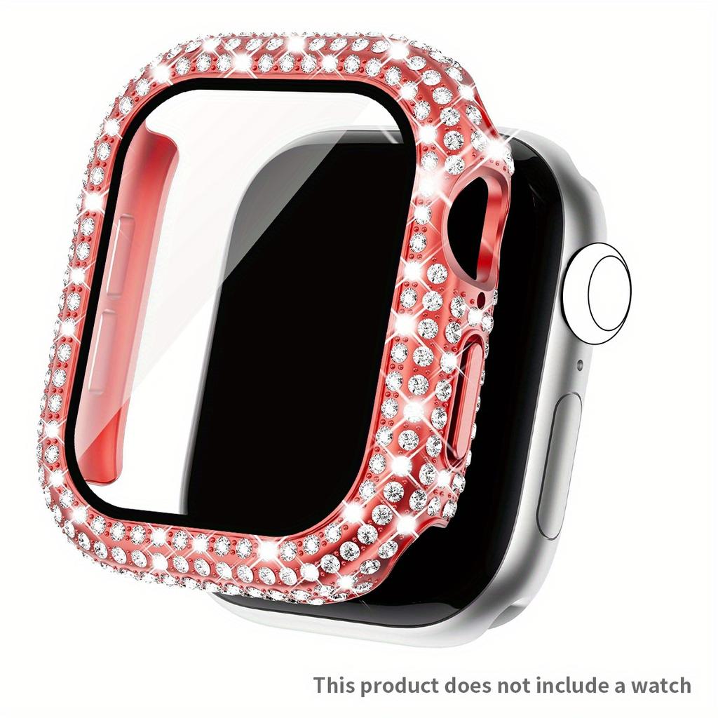 Чехол со стразами + Закаленное стекло для Apple Watch Series 11 10 9 8 7 SE, 46 42 45 41 44 40 38мм