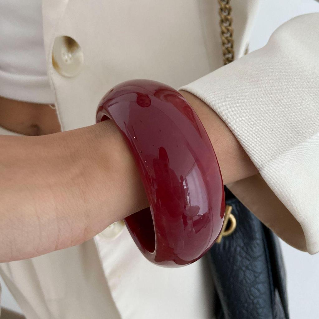 Браслет из смолы с градиентом и геометрический браслет-бангл из сплава для женщин