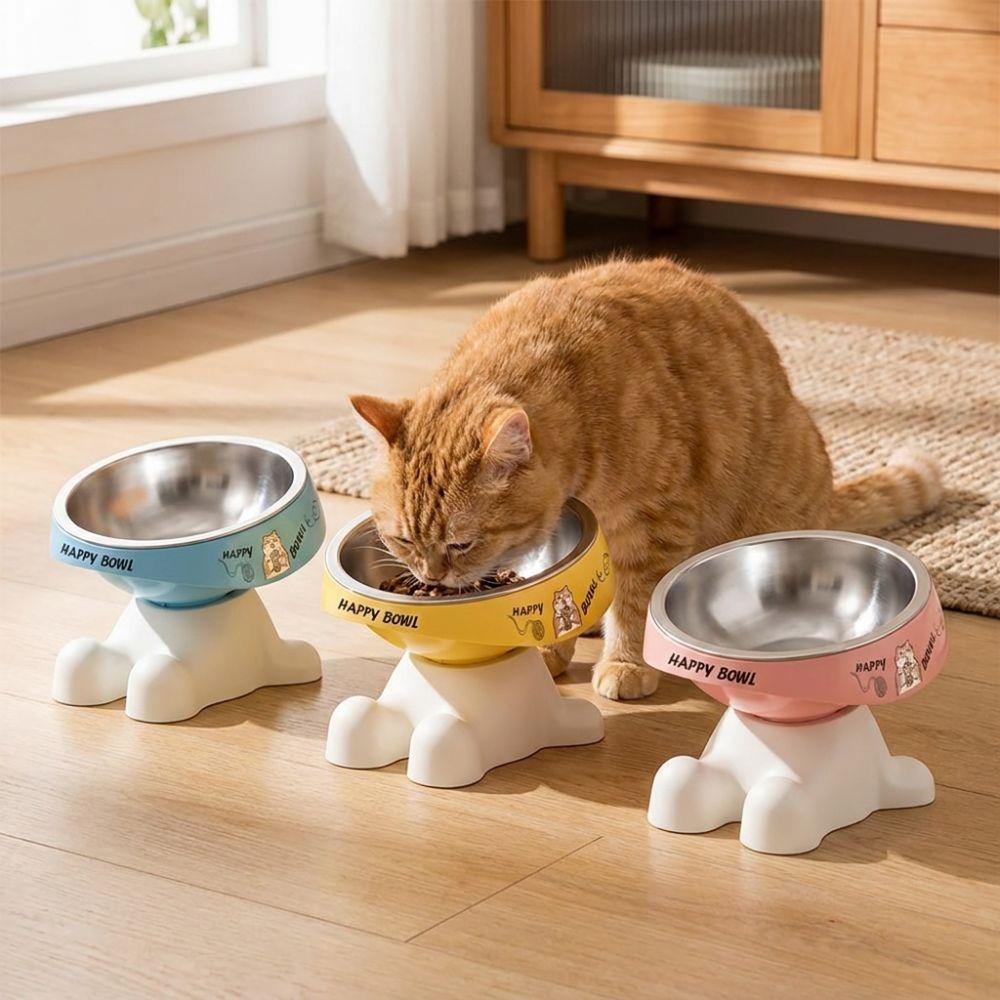 Chew-Proof Edge Elevated Pet Bowl Non-Slip Base Cat Food Water Bowl Dog Accessories
