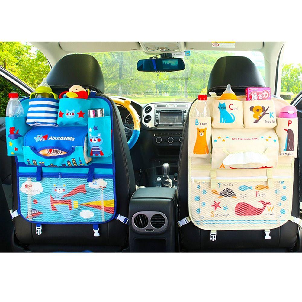 Cartoon Car Seat Back Storage Bag Multi-functional Auto Seat Organizer Hanging Bag Travel