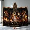 Freddie Mercury Print Flannel Blanket High Quality Warm Comfortable Cover for All Seasons Perfect for Gifts Home Decor