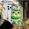 Чехол для телефона: Плоский 2D дизайн, подходящий для защитного чехла iPhone 18 17 16 15 14 13 Pro, зеленая лягушка, идеальный подарок на Рождество и Хэллоуин