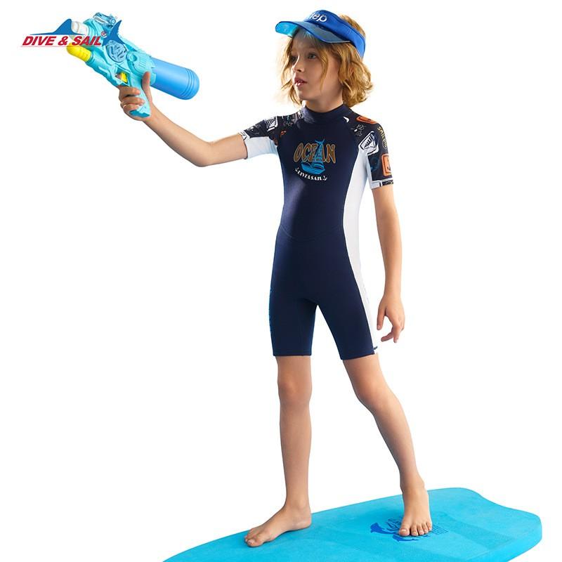 Kids 1.5mm Neoprene Wetsuit Snorkeling Swimming Diving Surfing Warmth UV Protection Water Sports Gear
