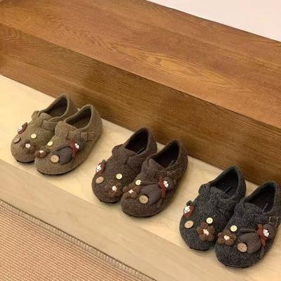 Модные осенне-зимние увеличивающие рост ретро биркенштоки 2025 новая обувь круглый носок толстая подошва теплые бархатные хлопковые туфли