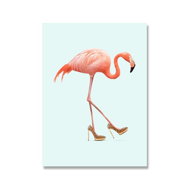 Fashion Style Funny Pink Pretty Flamingo Canvas Painting Posters And Prints Wall Pictures Home Decor For Living Room Bedroom
