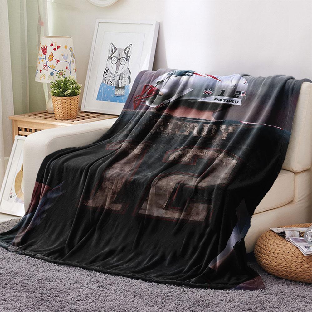 Tom Brady Printed Flannel Blanket, soft throw for bedroom sofa, washable, fan merchandise, great gift.