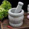 Полированная каменная ступка с пестиком и крышкой LISM