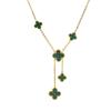 Premium Feeling Four Leaf Clover Tassel Titanium Steel Necklace Simple Double Sided Four Leaf Flower Necklace For Women
