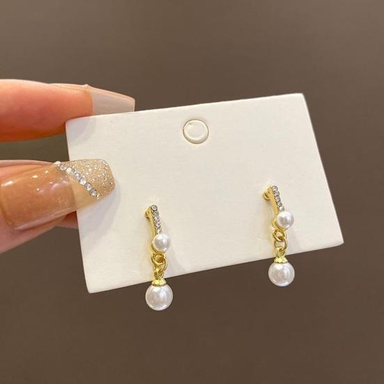 1 пара элегантных серег-гвоздиков с искусственным жемчугом и стразами с кисточками, женские серьги-гвоздики для пирсинга, подарок на день рождения