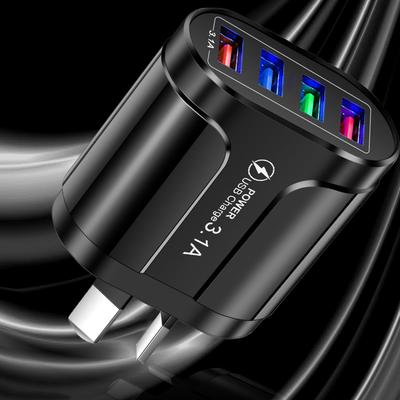 3.1A USB Дорожное зарядное устройство EU AU KR US UK вилка Быстрая зарядка QC 3.0 Настенное зарядное устройство для iPhone 15 Poco Xiaomi Мобильный зарядный адаптер