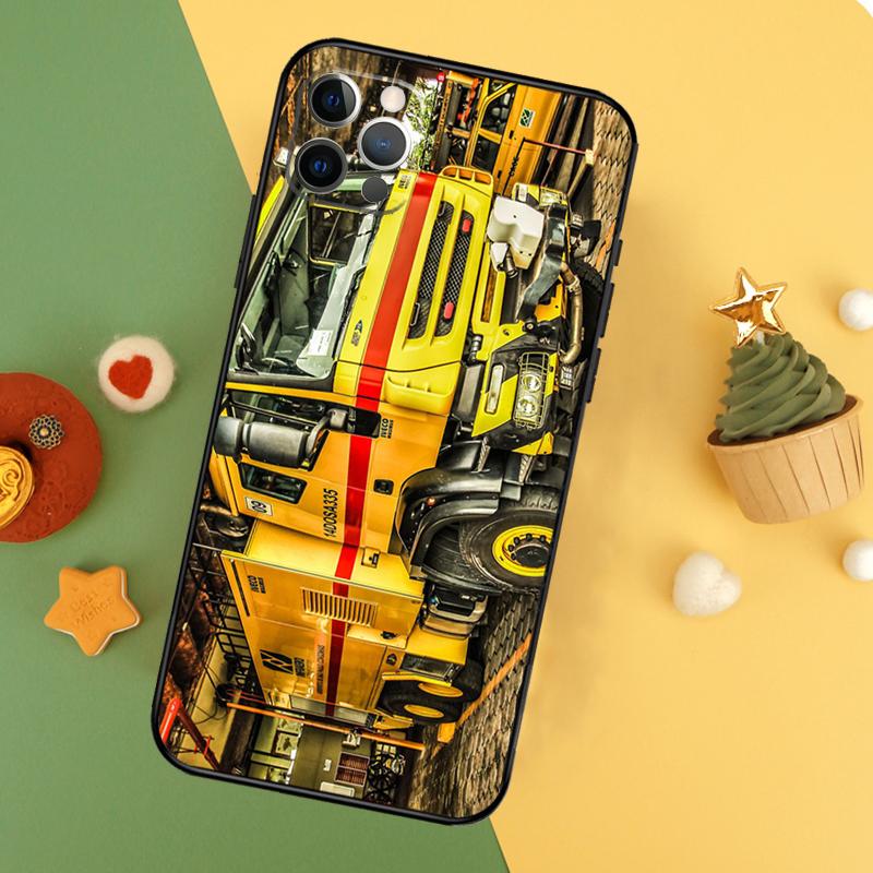 Fire Truck Phone Case For iPhone 17 Pro Max 17Air 16E 15 14 13 12 11 16 Pro Max Mini Shockproof Cover