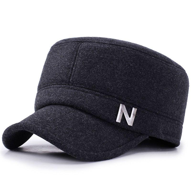 Men's Winter Wool Baseball Cap with Ear Protection for Middle-Aged/Elderly