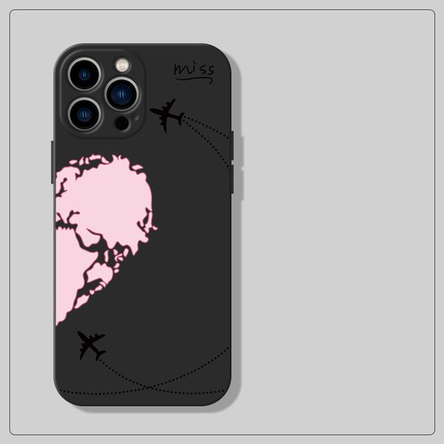 Дорожный чехол с картой мира «Самолеты» для Iphone 12 13 11 Pro Max 12 Mini Love Heart пара, чехол для Iphone Xr X Xs Max 7 8 Plus Se2020