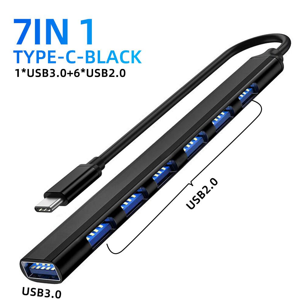 7IN1 USB HUB Type C 3 0 USB-A концентратор-разветвитель USB3.0/2.0 с USB-C 5 Гбит/с высокоскоростная передача данных для ПК ноутбука Macbook