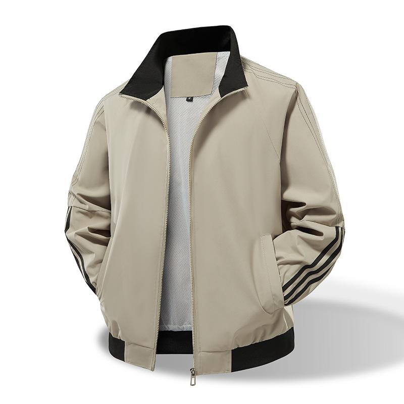 New Stand-up Collar Jacket Men's Jacket Three-bar Outdoor Casual Jacket Top