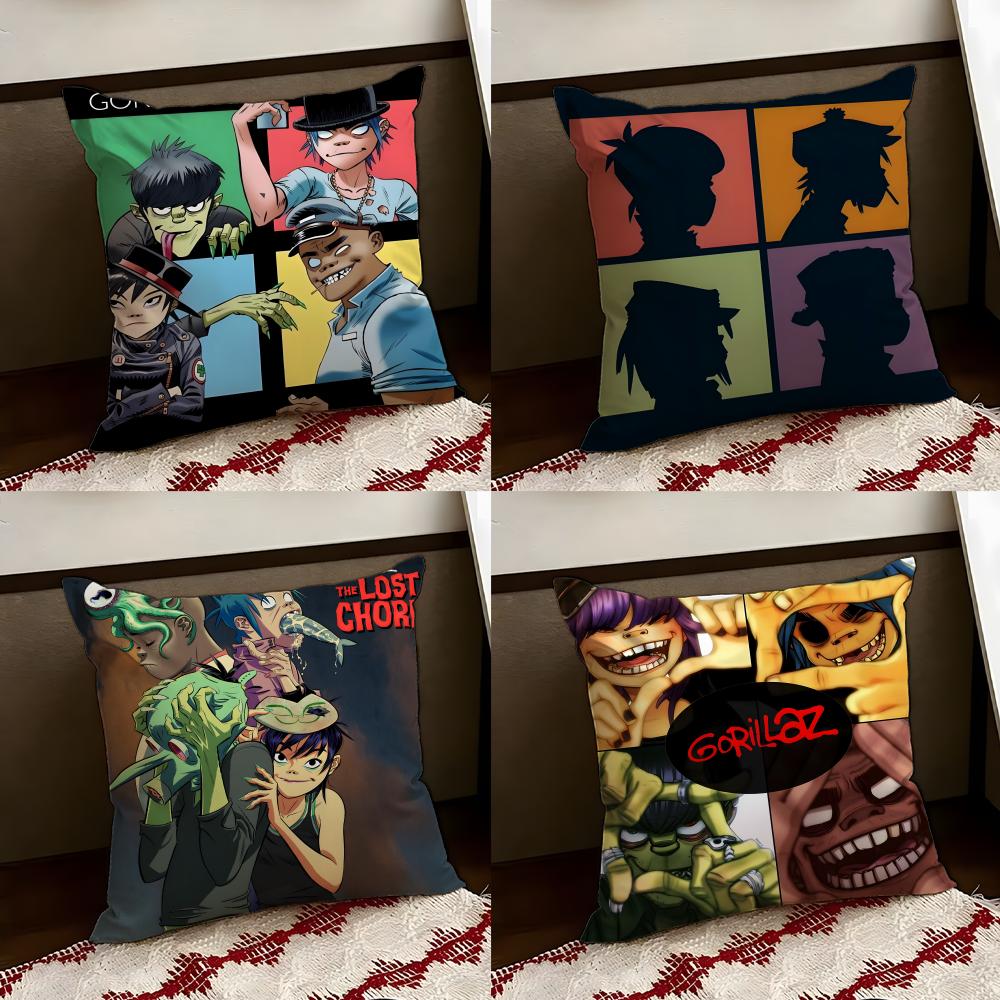 GGorillazS Band Cushion Cover Reversible Soft Durable Pillow Cover Home Car MultiScene Use for Daily Comfort