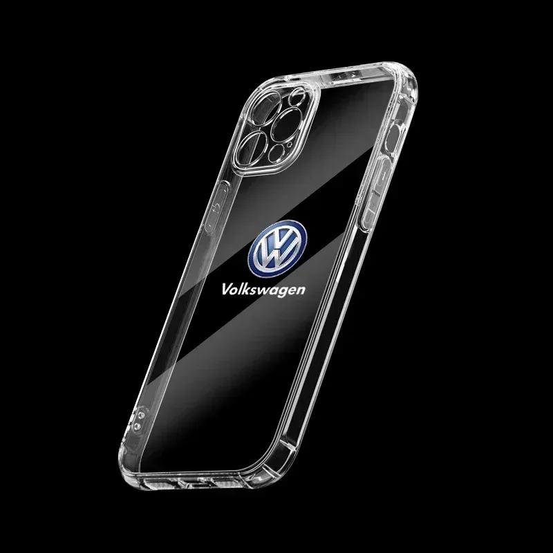 Для VW 80% Новый Модный Прозрачный Чехол для Телефона с Логотипом Автомобиля Для IPhone 11 12 13 14 Pro Max XR X XS SE 7 8 Plus Для Volkswagen 3