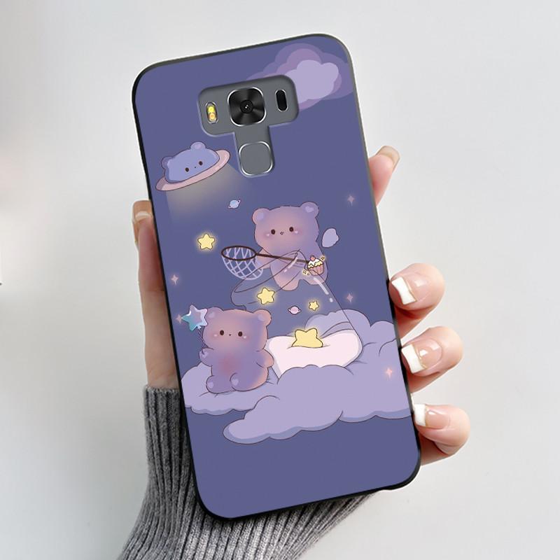 Чехол для Asus ZenFone 3 Max ZC553KL Capa Coque Милый Мультяшный Принт Чехол Защитная Крышка Мягкий Силикон Черный Корпус Funda