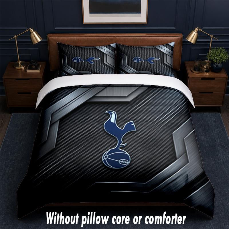 Tottenham Hotspur Design Bed Bedding Set 1 Duvet Cover + 2 Pillowcases Soft Breathable Household Bed Linens