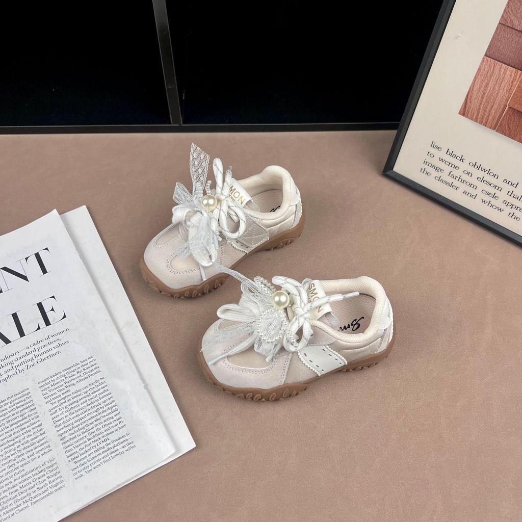 Весна 2026 Девочки Нескользящие Бант Жемчуг Принцесса Спортивная Обувь – Легкая и Универсальная