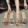 Cool Slippers Women's Summer New Fashion Low-heeled Outer Wear Beach Shoes Temperament One-word Trend