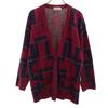 90s Old Check Pattern Long Sleeve Cardigan L Red Series Men's Used
