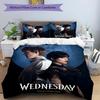 3pcs Addams Family Wednesday5 Design Cover Set - HD Printed Bedding with 1 Cover and 2 Pillowcases - Perfect for Home and Dorm Decor
